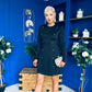 Morrigan Studded Long Sleeve Mini Dress Black