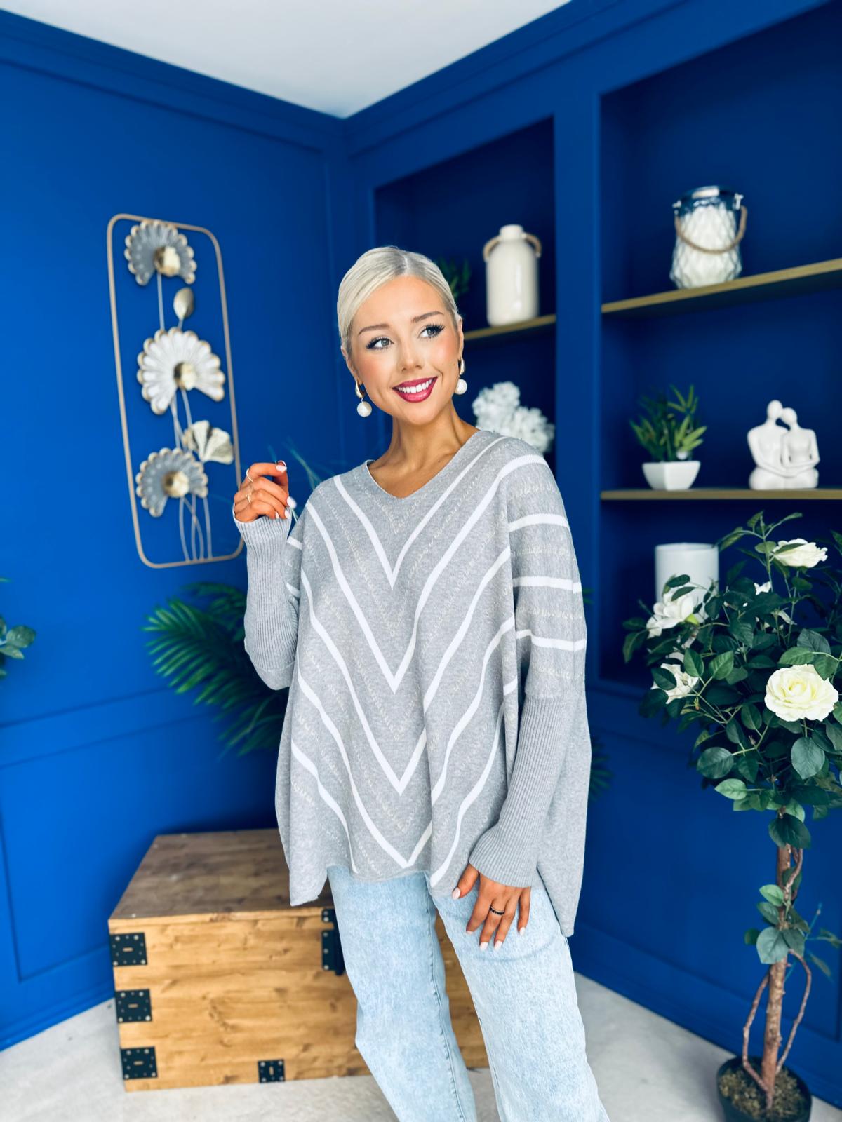 Cathy Detailed Jumper Grey