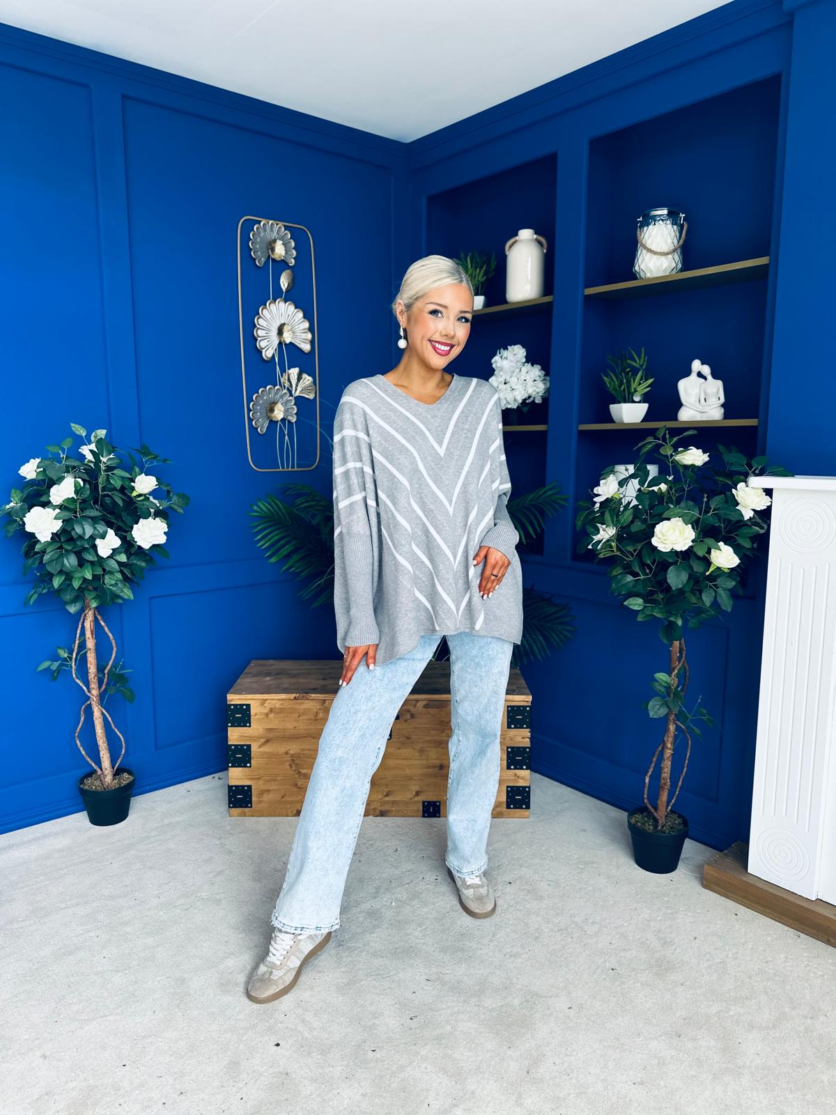 Cathy Detailed Jumper Grey