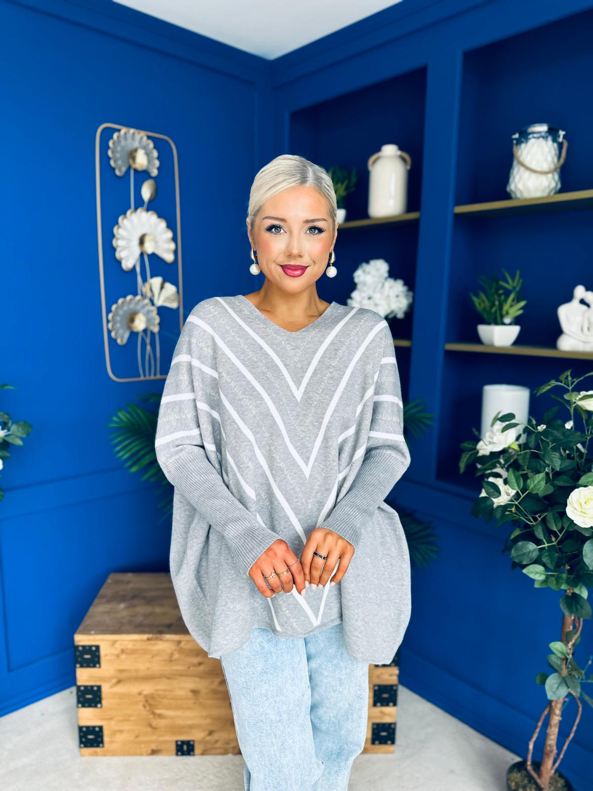 Cathy Detailed Jumper Grey