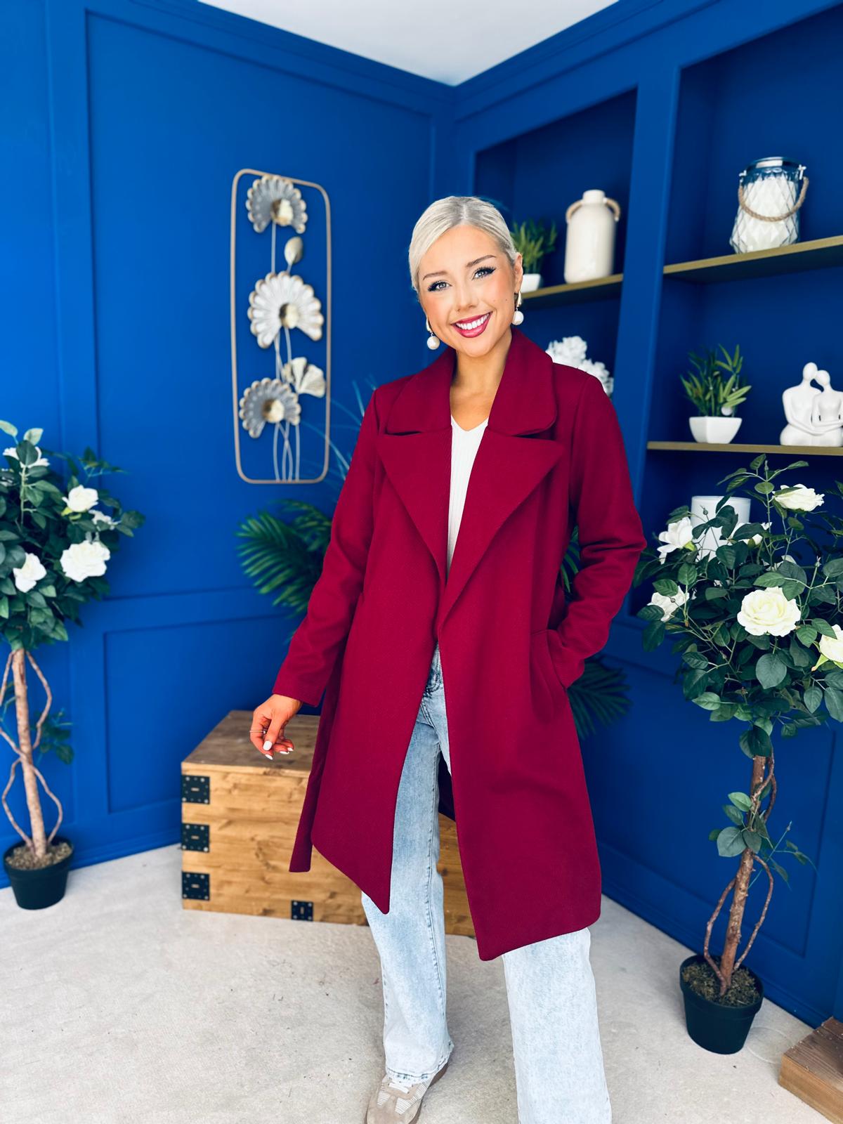 Leanne Detailed Trench Coat Wine