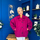Avril Oversized Cape Jacket Berry
