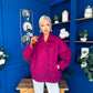 Avril Oversized Cape Jacket Berry