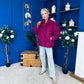 Avril Oversized Cape Jacket Berry
