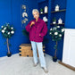 Avril Oversized Cape Jacket Berry