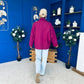 Avril Oversized Cape Jacket Berry