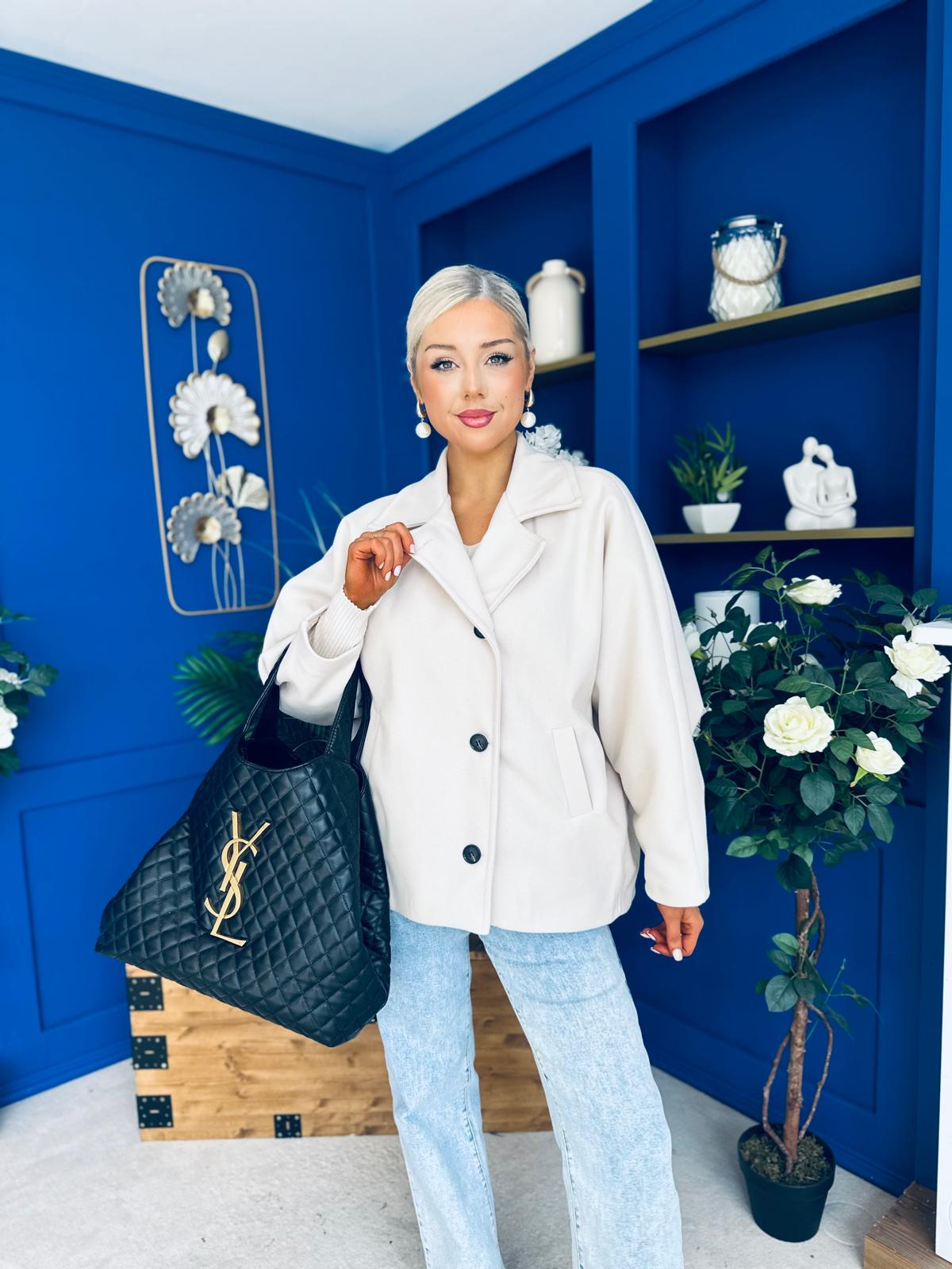 Avril Oversized Cape Jacket Cream
