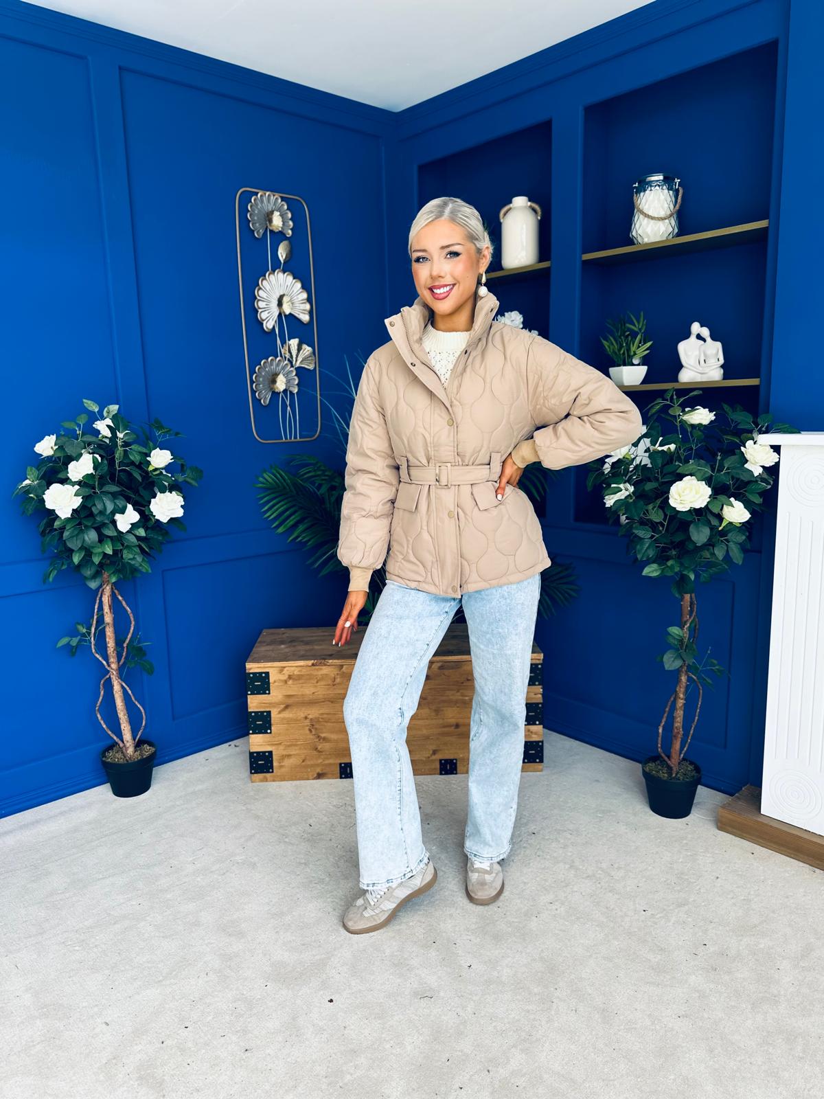 Mariah Quilted Jacket Beige