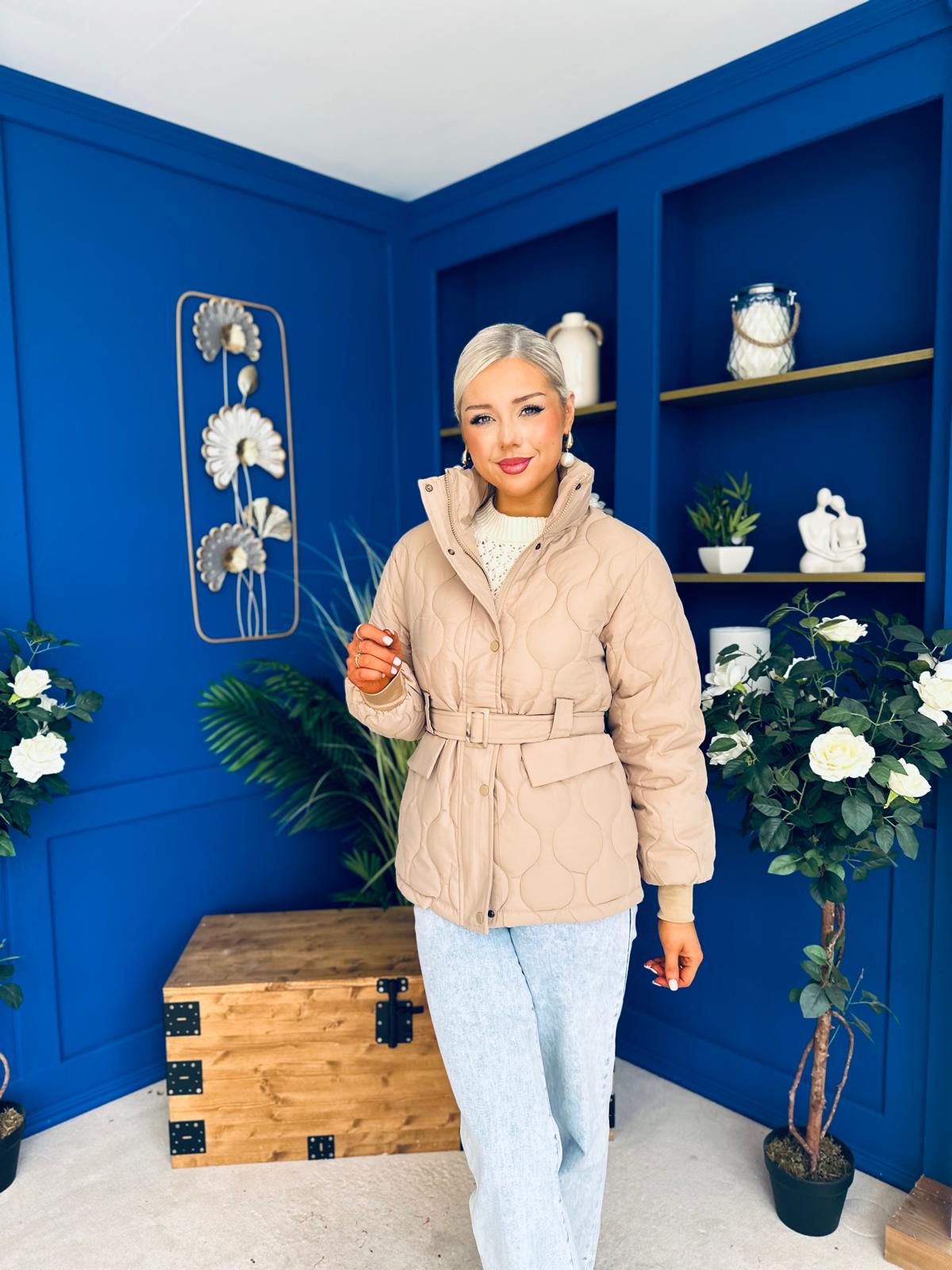 Mariah Quilted Jacket Beige
