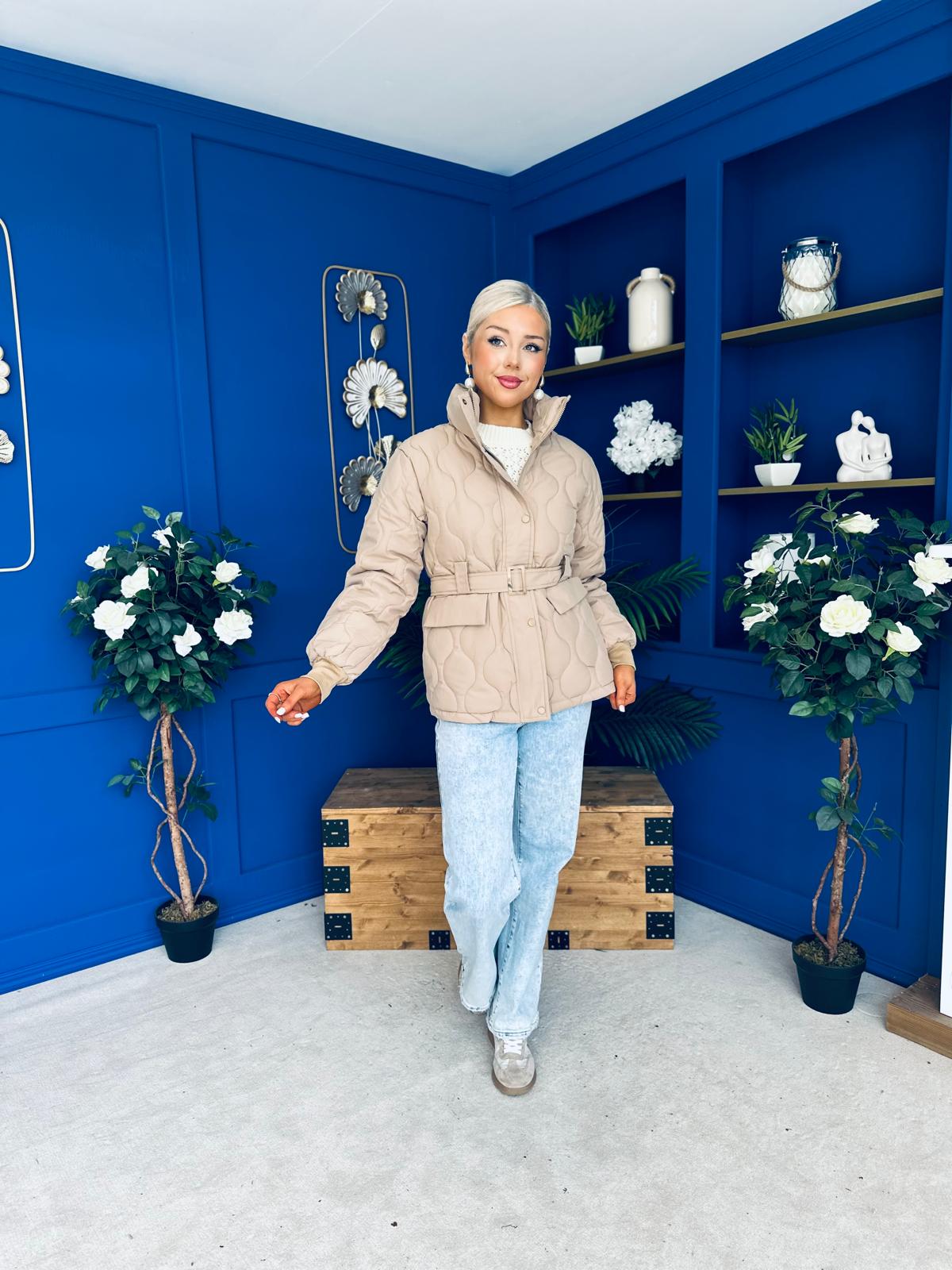 Mariah Quilted Jacket Beige