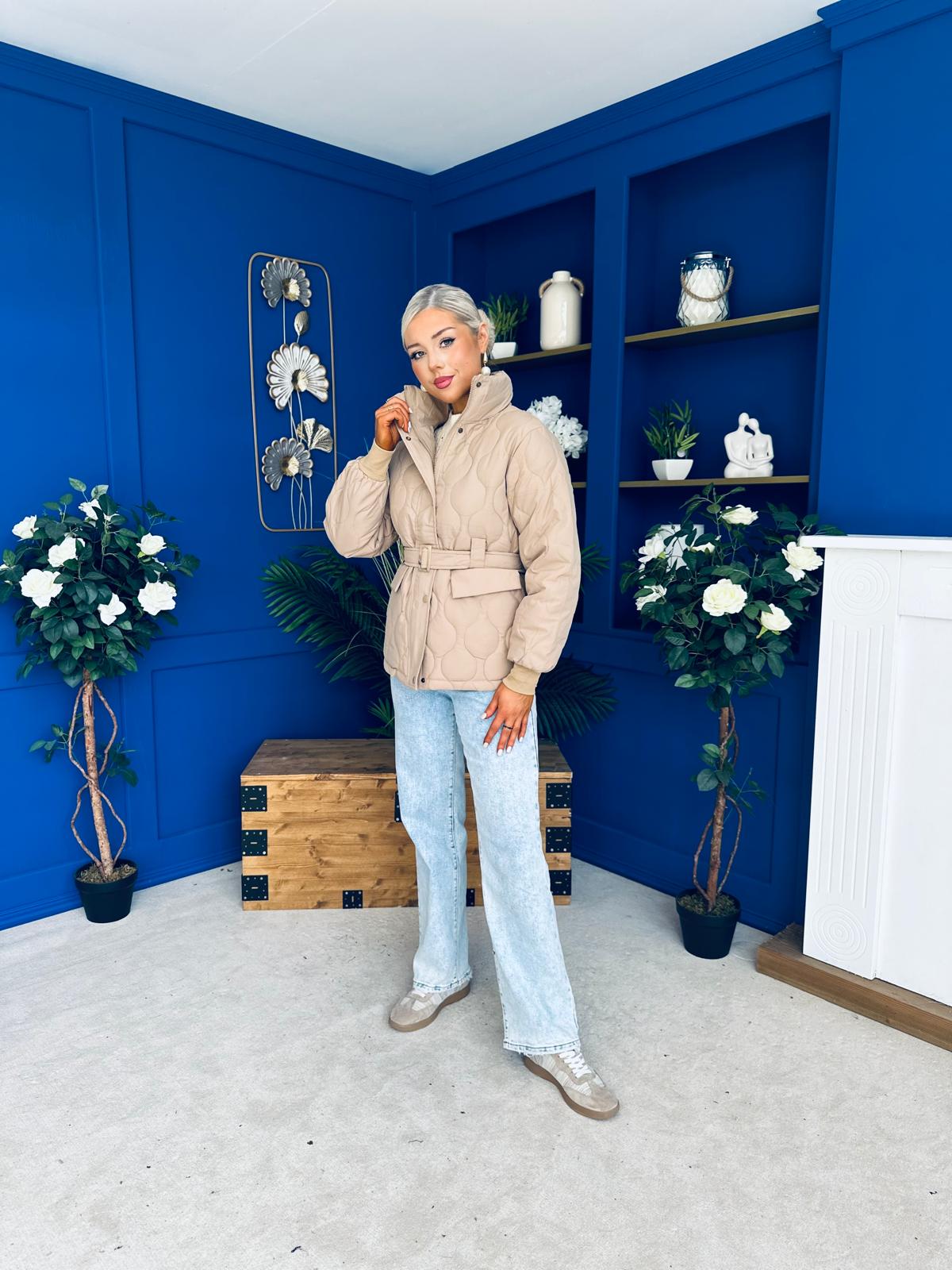 Mariah Quilted Jacket Beige