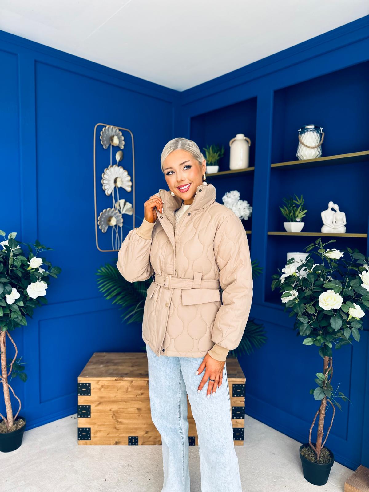 Mariah Quilted Jacket Beige