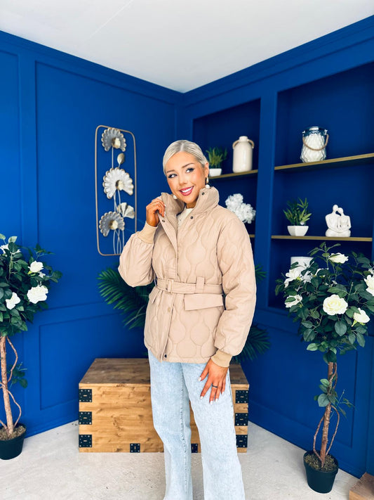 Mariah Quilted Jacket Beige
