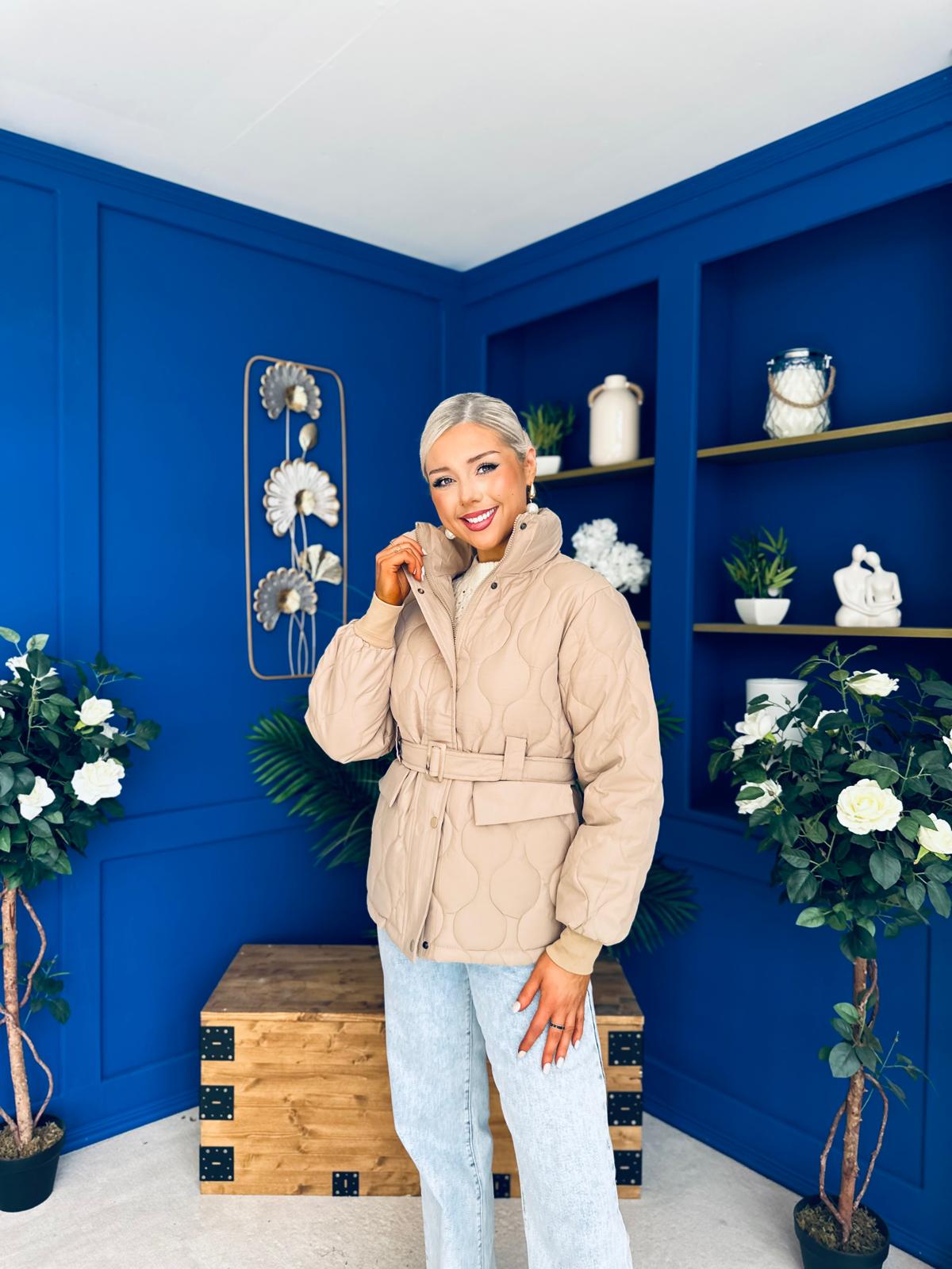 Mariah Quilted Jacket Beige