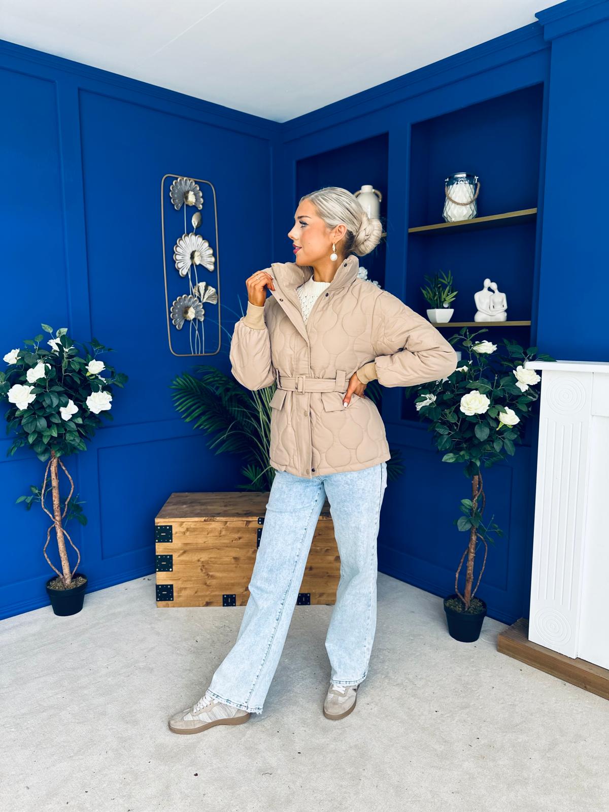 Mariah Quilted Jacket Beige