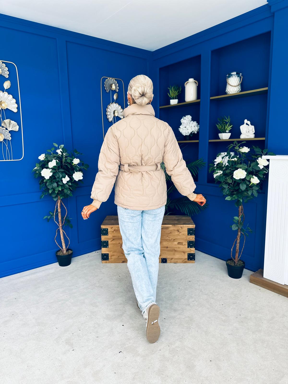 Mariah Quilted Jacket Beige