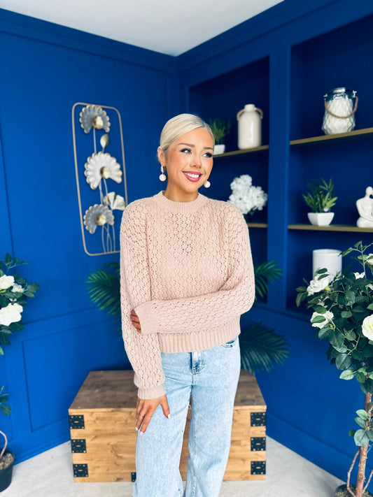 Angela Chunky Knit Jumper Blush