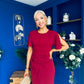 Cleo Ruched Detail Midi Dress Wine