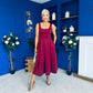 Erica Square Neck Midi Dress Wine