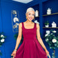 Erica Square Neck Midi Dress Wine