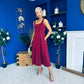 Erica Square Neck Midi Dress Wine