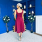 Erica Square Neck Midi Dress Wine