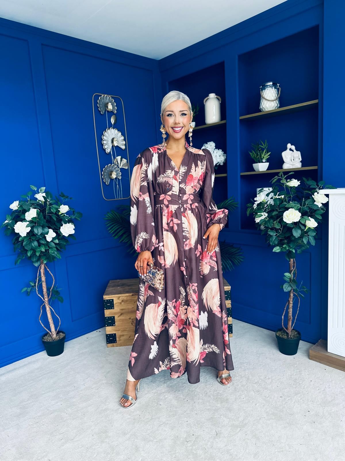 Sian Button Down Shirt Dress Floral Coco