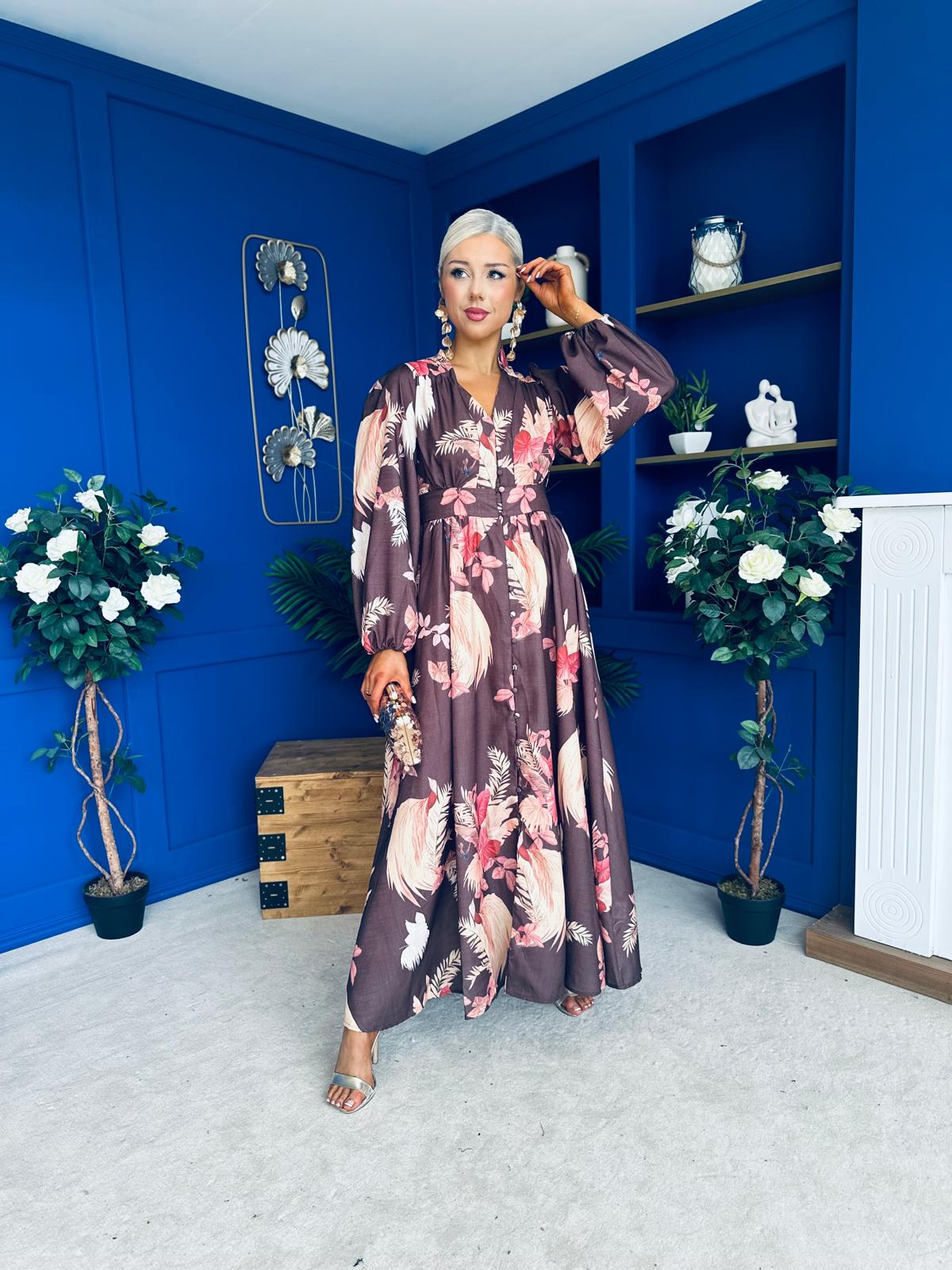 Sian Button Down Shirt Dress Floral Coco