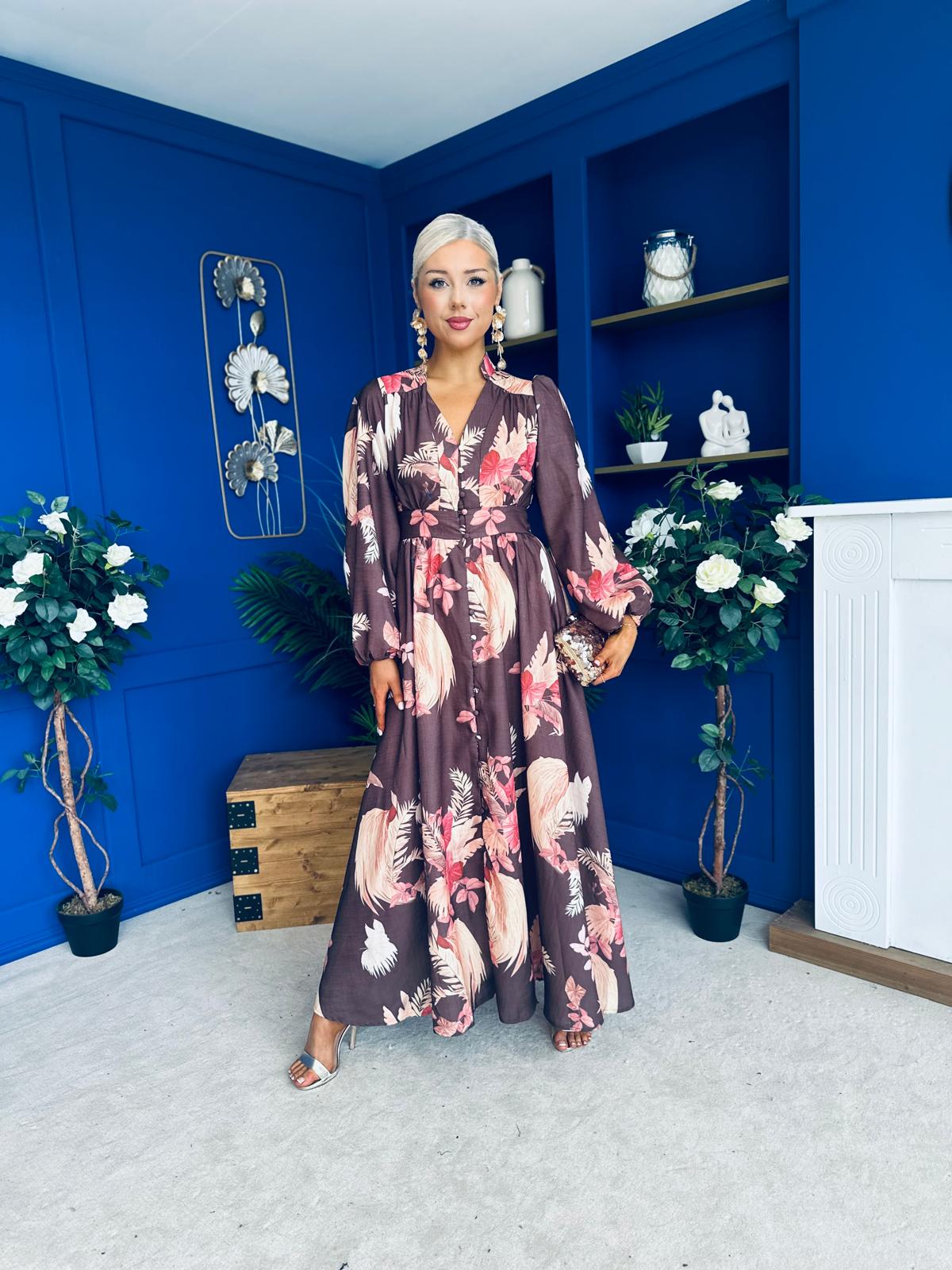 Sian Button Down Shirt Dress Floral Coco