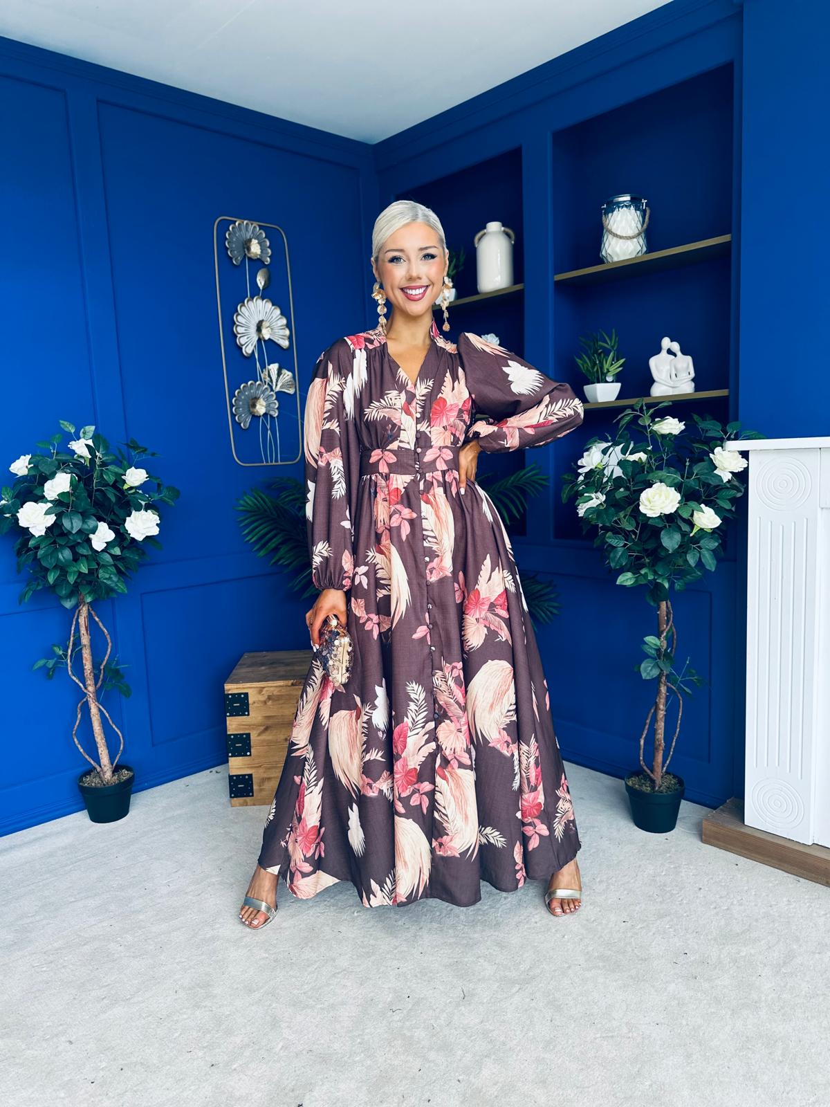 Sian Button Down Shirt Dress Floral Coco