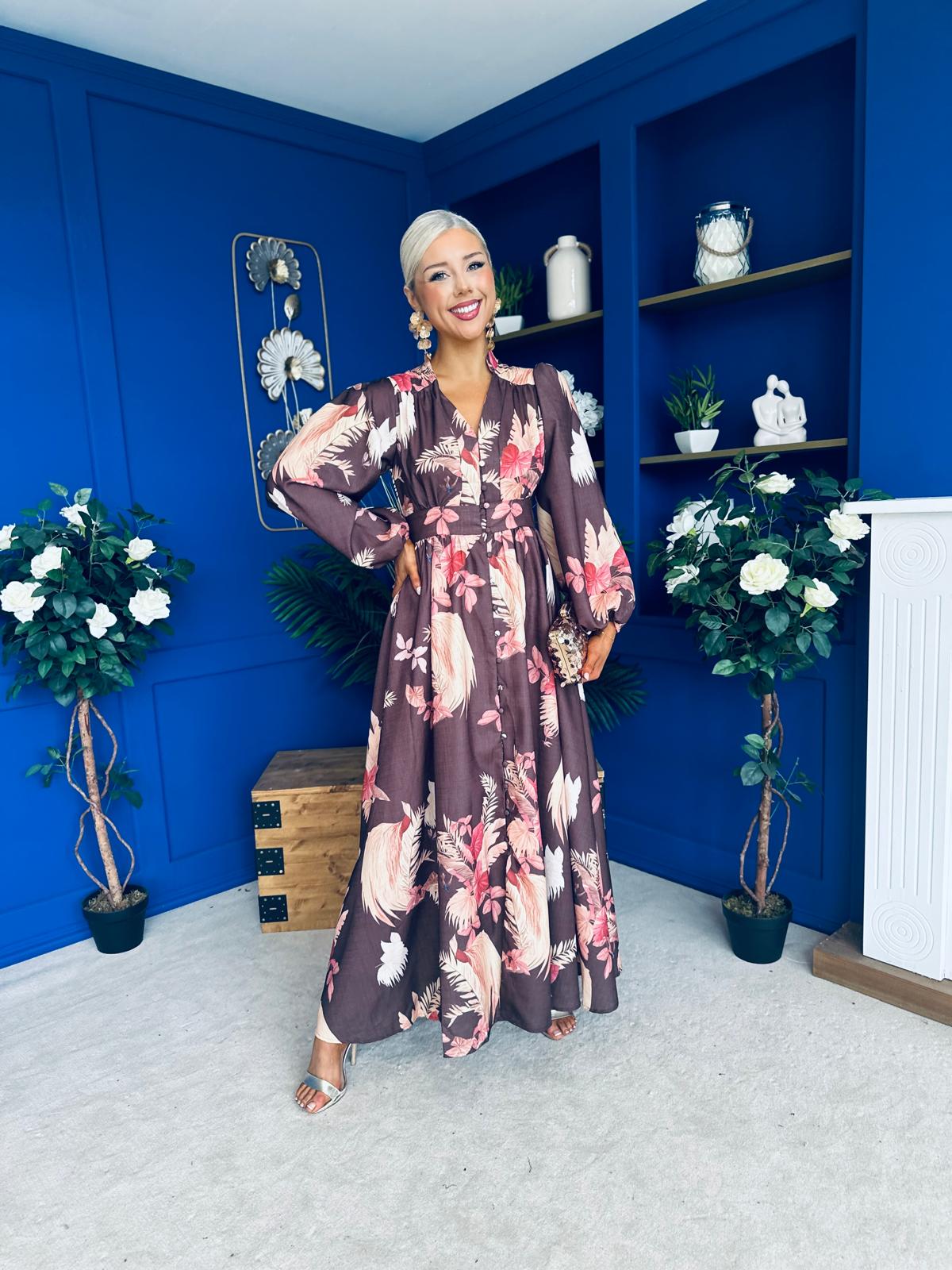 Sian Button Down Shirt Dress Floral Coco