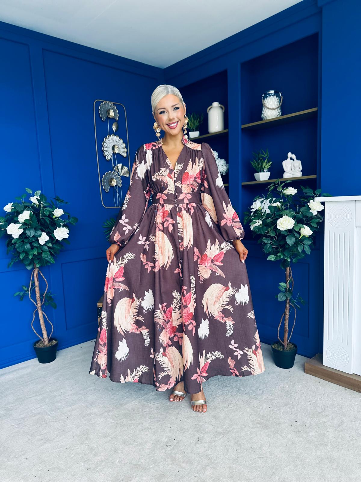 Sian Button Down Shirt Dress Floral Coco