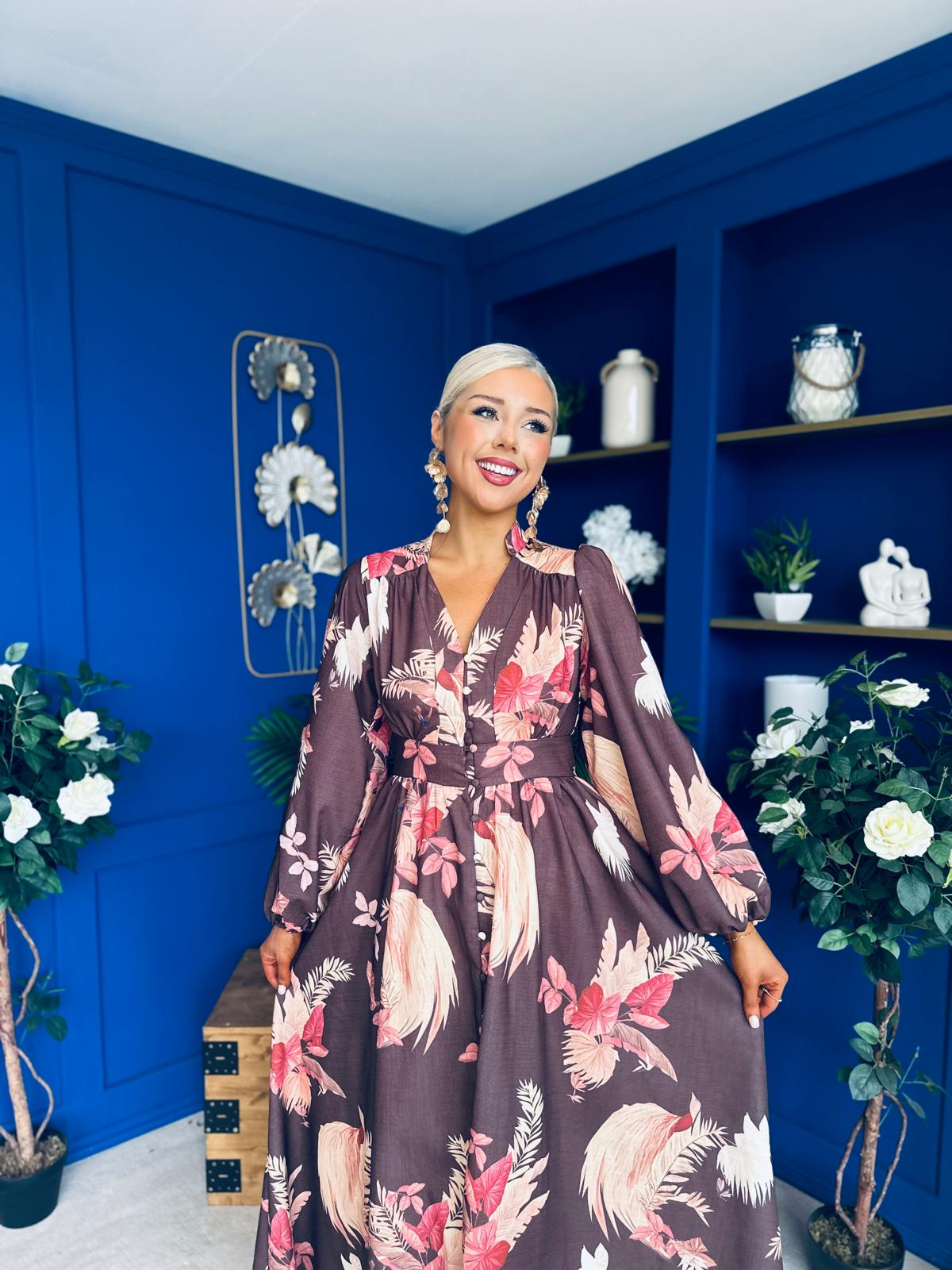 Sian Button Down Shirt Dress Floral Coco