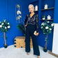 Bridget Twist Font Long Sleeve Lace Jumpsuit Black
