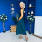 Nesta Boat Neck Skater Midi Dress Forest Pre Order 19 Sept