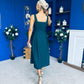 Nesta Boat Neck Skater Midi Dress Forest Pre Order 19 Sept