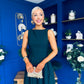 Nesta Boat Neck Skater Midi Dress Forest Pre Order 19 Sept