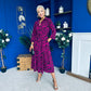 Angela Shirt Maxi Dress Pink Animal