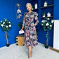 Angela Chiffon Shirt Maxi Dress Black Floral