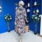 Angela Chiffon Shirt Maxi Dress Black Floral