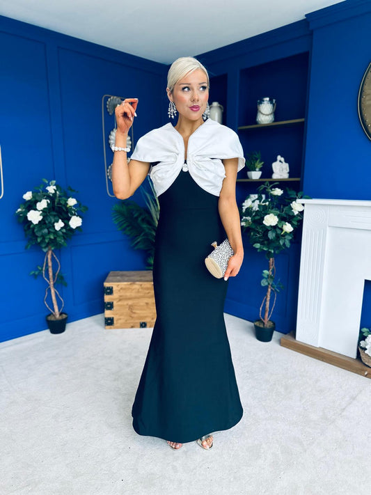 Gabrielle Detailed Occasion Dress Monochrome