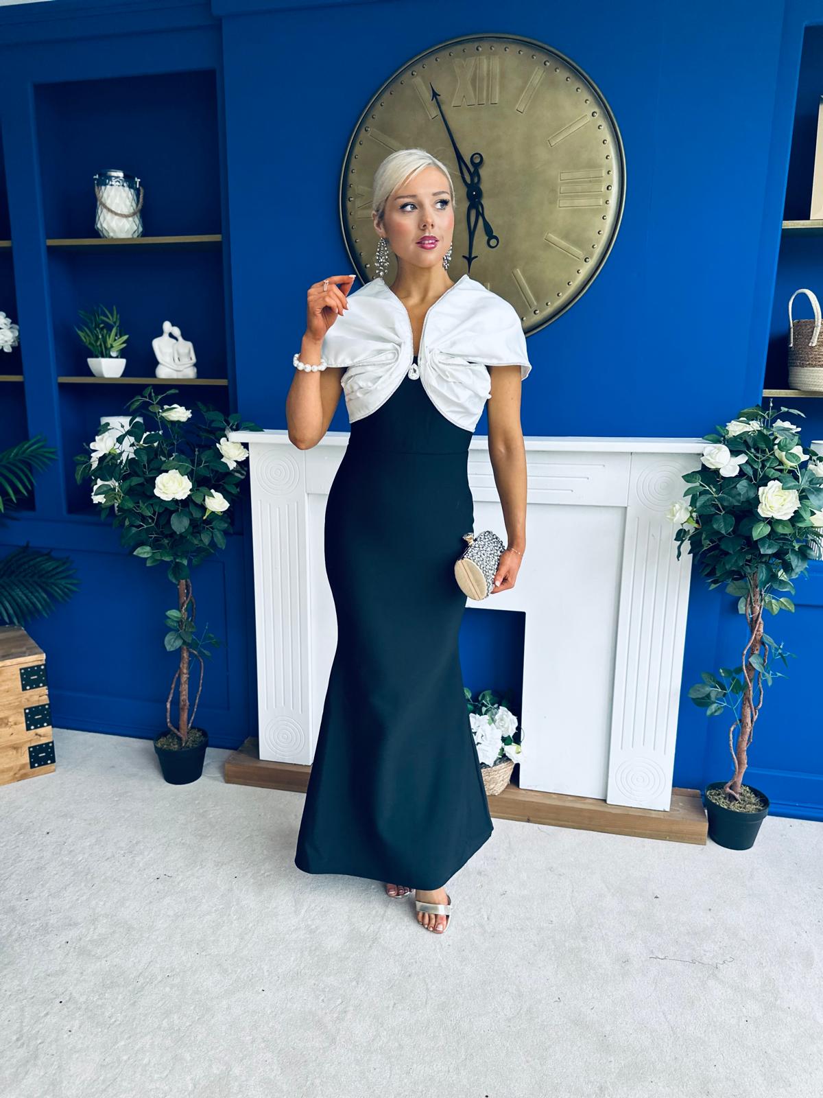Gabrielle Detailed Occasion Dress Monochrome