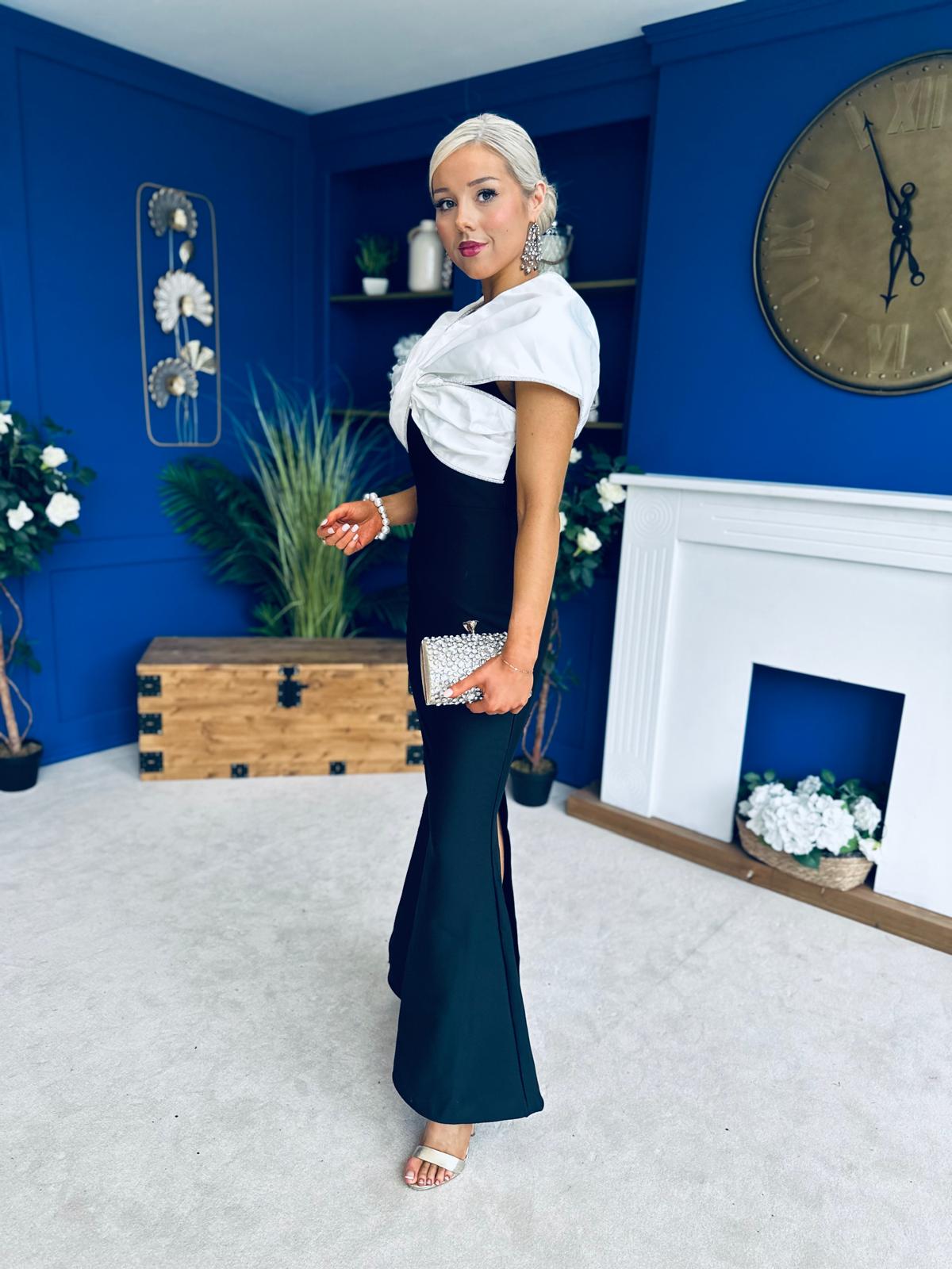 Gabrielle Detailed Occasion Dress Monochrome