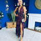 Rosanna Halterneck Occasion Dress Burgundy