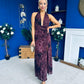 Rosanna Halterneck Occasion Dress Burgundy