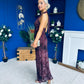 Rosanna Halterneck Occasion Dress Burgundy