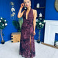 Rosanna Halterneck Occasion Dress Burgundy