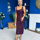 Poppy Sequin Occasion Dress Burgundy