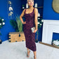 Poppy Sequin Occasion Dress Burgundy