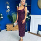 Poppy Sequin Occasion Dress Burgundy